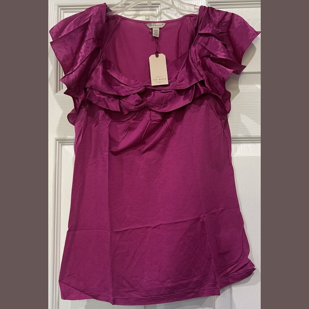 $125 NWT TED BAKER DOUBLE BOW FRONT DETAIL TOP